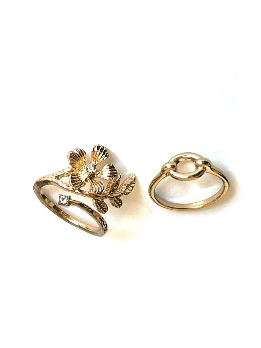Pair of Rings, gold tone, costume